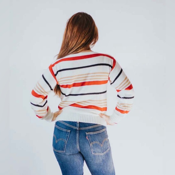 Vintage beige striped sweater, size S - Picture 2 of 2